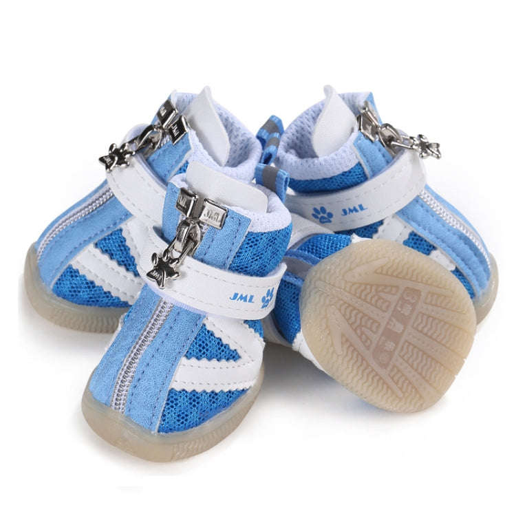 JML Pet Sports Shoes Non-Slip Wear-Resistant Comfortable Breathable Dog Shoes, Size: 1(Blue)