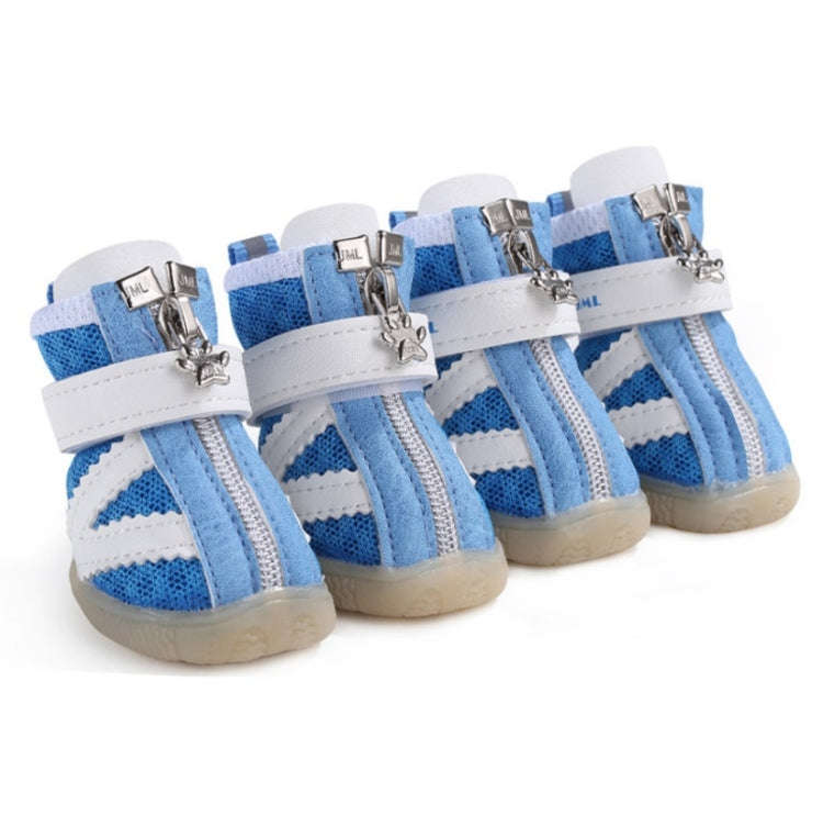 JML Pet Sports Shoes Non-Slip Wear-Resistant Comfortable Breathable Dog Shoes, Size: 1(Blue)
