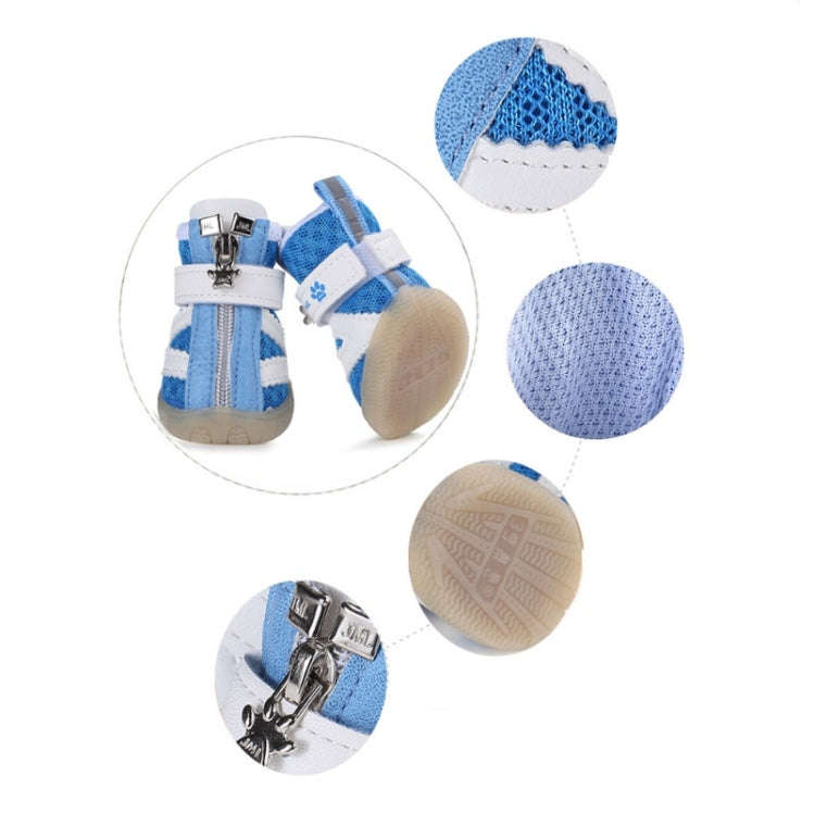 JML Pet Sports Shoes Non-Slip Wear-Resistant Comfortable Breathable Dog Shoes, Size: 1(Blue)