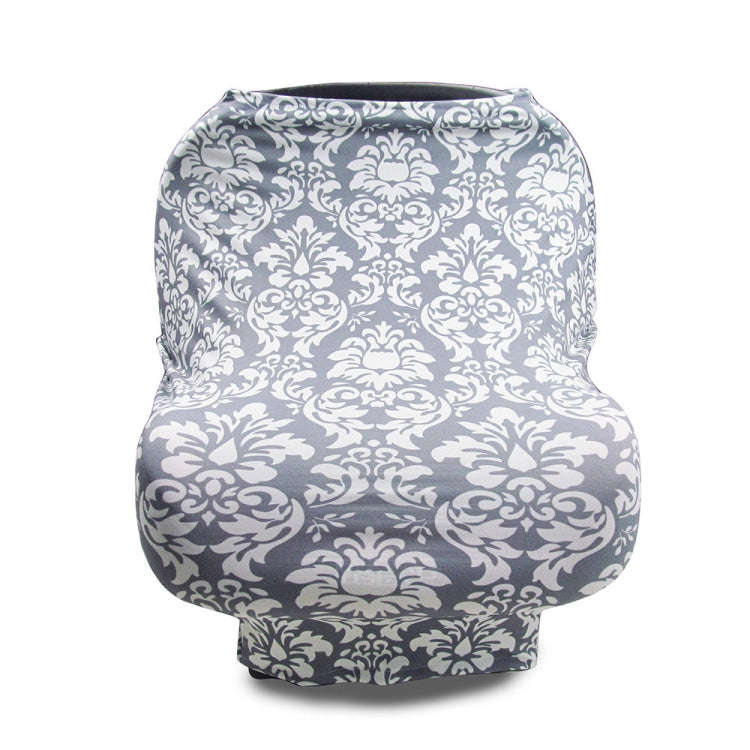 Multifunctional Enlarged Stroller Windshield Breastfeeding Towel Baby Seat Cover(Gray Pattern)