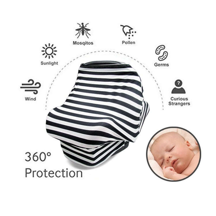Multifunctional Enlarged Stroller Windshield Breastfeeding Towel Baby Seat Cover(Gray Pattern)