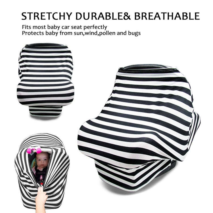 Multifunctional Enlarged Stroller Windshield Breastfeeding Towel Baby Seat Cover(Gray Pattern)