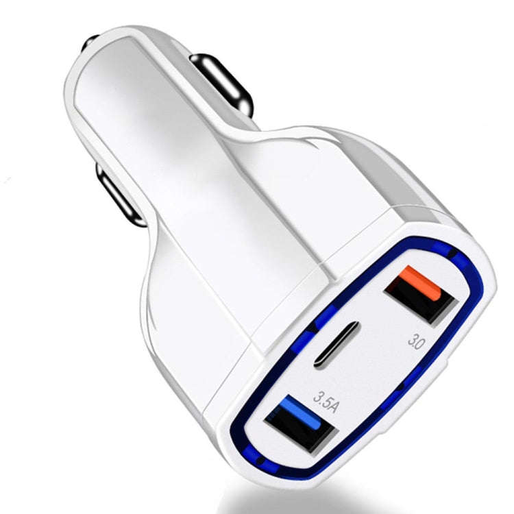 2 PCS QC3.0 Fast Charge Car Charger 3.5A Dual USB With Type-C Interface Output Car Charger(Black)