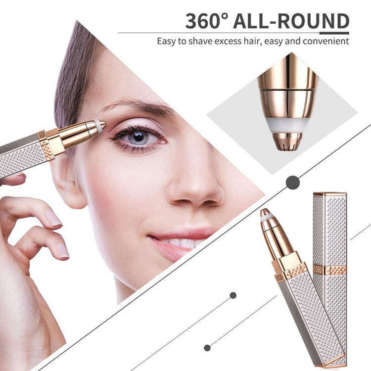 Two In One USB Rechargeable Lipstick Shaver Lady Eyebrow Trimmer