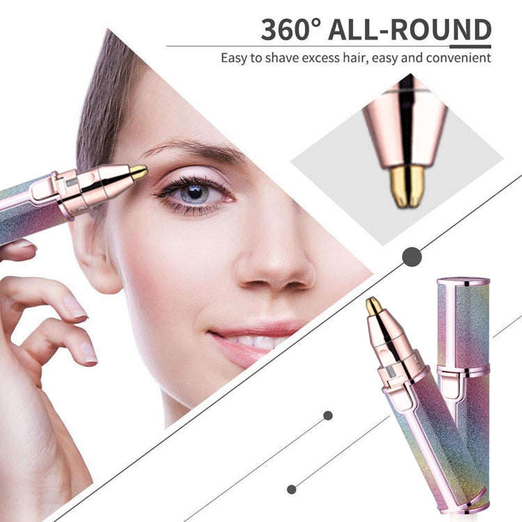2 In 1  Electric Shaver Lady Eyebrow Trimmer Lipstick Automatic Facial Hair Removal Device, Style...