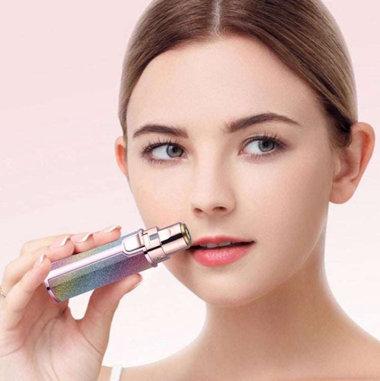 2 In 1  Electric Shaver Lady Eyebrow Trimmer Lipstick Automatic Facial Hair Removal Device, Style...