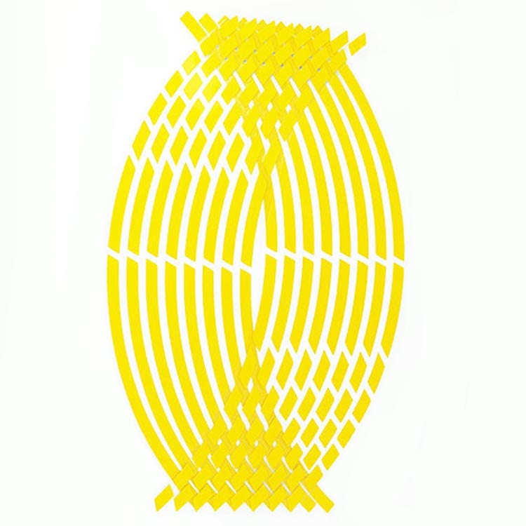 Motorcycle Rim Stickers Personality Wheels Modified Decals(Yellow)