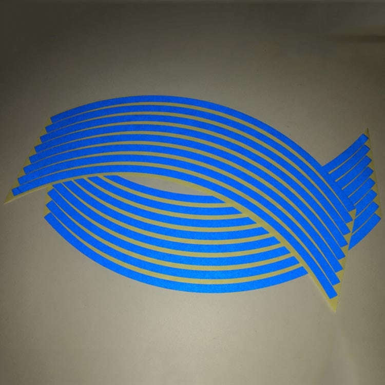 Motorcycle 18inch Wheel Stickers Modified Wheel Reflective Stickers(Blue)