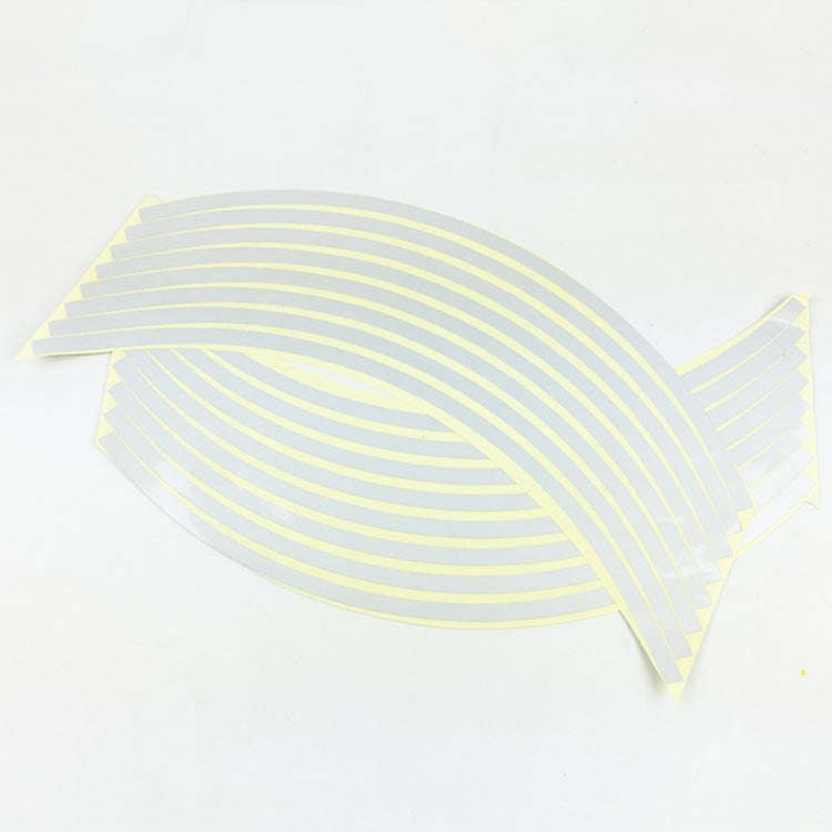 Motorcycle 18inch Wheel Stickers Modified Wheel Reflective Stickers(Silver)