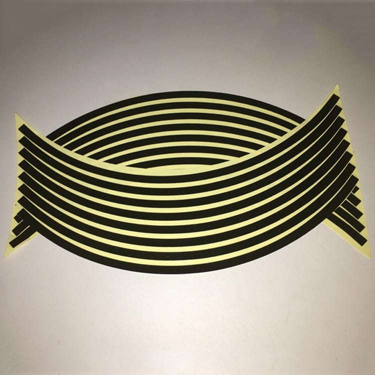 Motorcycle 18inch Wheel Stickers Modified Wheel Reflective Stickers(Black)