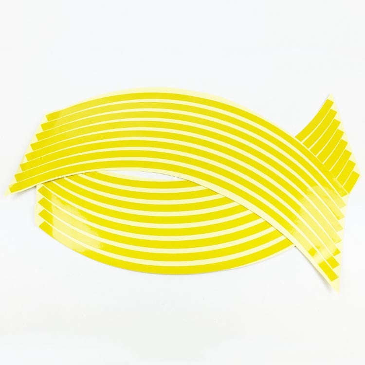 Motorcycle 18inch Wheel Stickers Modified Wheel Reflective Stickers(Yellow)