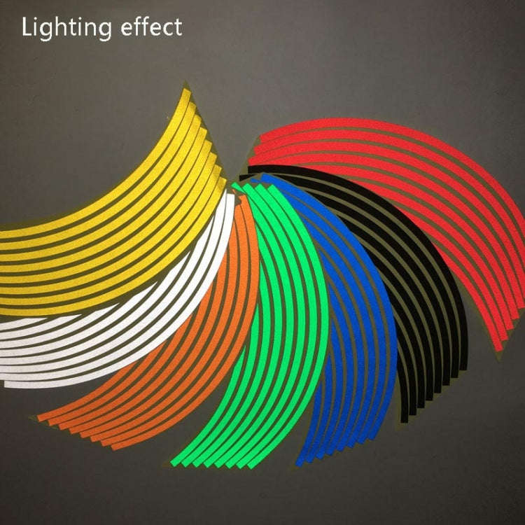 Motorcycle 18inch Wheel Stickers Modified Wheel Reflective Stickers(Yellow)