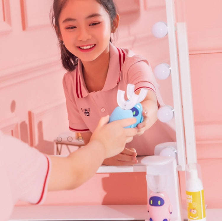 Lanbeibei Children U-Shaped Automatic Electric Toothbrush 6-12 Years Old Plus Version (Blue)