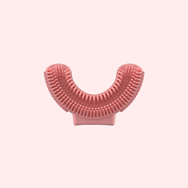 Silicone U-Shaped Replaceable Brush Head 2-8 Years Old Oral Electric Toothbrush Head(Pink)