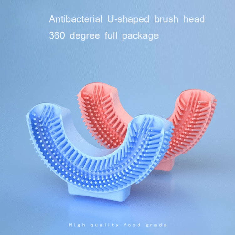 Silicone U-Shaped Replaceable Brush Head 2-8 Years Old Oral Electric Toothbrush Head(Blue)