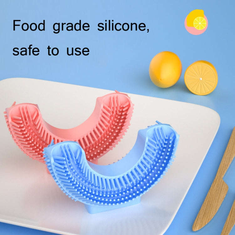 Silicone U-Shaped Replaceable Brush Head 2-8 Years Old Oral Electric Toothbrush Head(Blue)