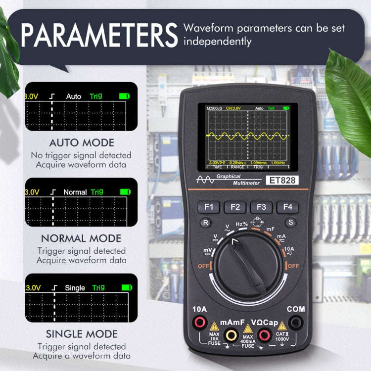 ET828 2 In 1 2 In 1 Oscilloscope Multimeter 2.4 Inch Color Screen Meter Digital Resistance Freque...