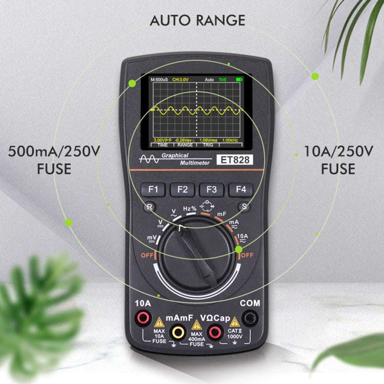 ET828 2 In 1 2 In 1 Oscilloscope Multimeter 2.4 Inch Color Screen Meter Digital Resistance Freque...
