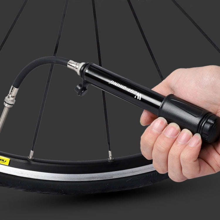 West Biking Bicycle High Pressure Pump Mini Portable Basketball Inflator With Hose(Black)