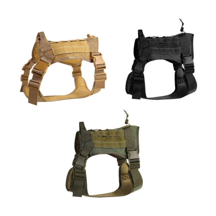 Outdoor Dog Vest Chest Harness Large And Medium-Sized Dog Training Vest Dog Leash, Size: XL(Khaki)
