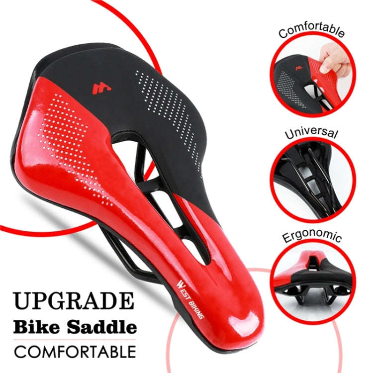 WEST BIKING Cycling Seat Hollow Breathable Comfortable Saddle Riding Equipment(Black White)
