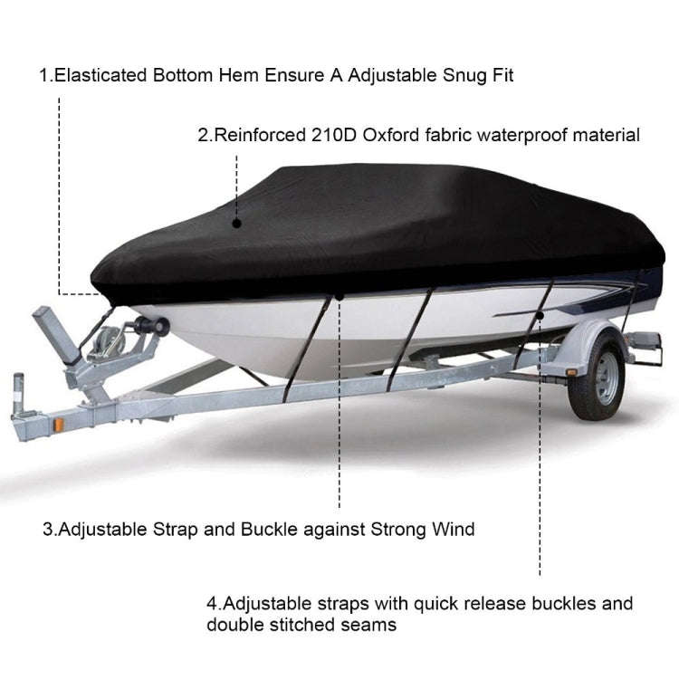 210D Waterproof Boat Cover Speedboat Towed Fishing V-Shaped Boat Cover Rain And Sun Protection Co...