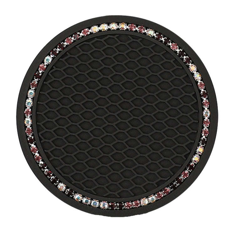 Car Universal Diamond Honeycomb Water Coaster Car Anti-Slip Mat(Black Purple Diamond)