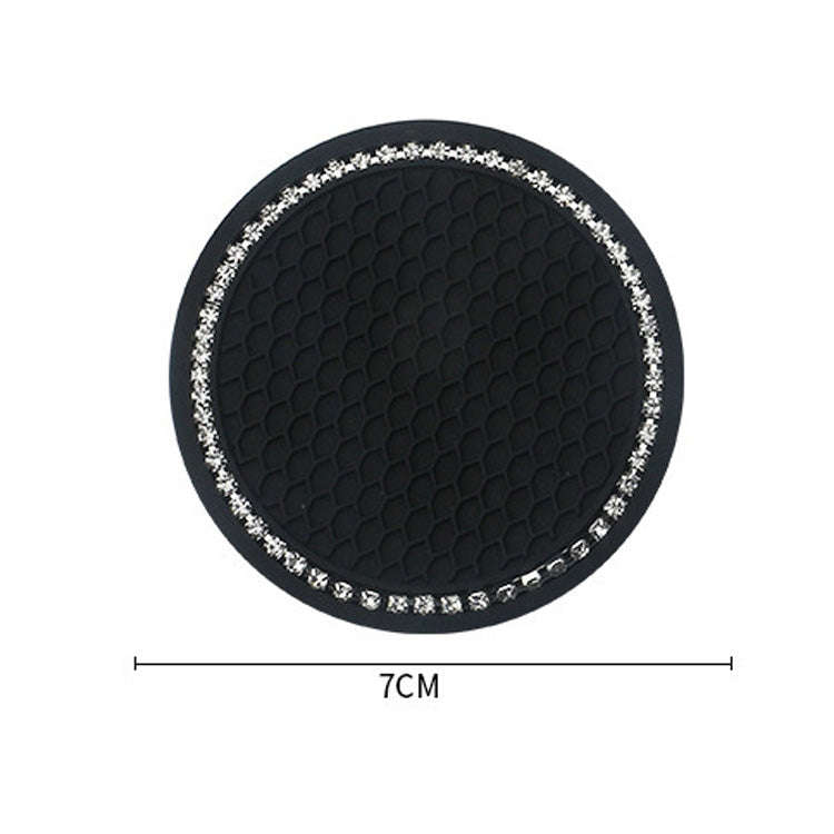 Car Universal Diamond Honeycomb Water Coaster Car Anti-Slip Mat(Black White Diamond)