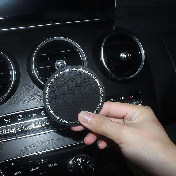 Car Universal Diamond Honeycomb Water Coaster Car Anti-Slip Mat(Black Purple Diamond)