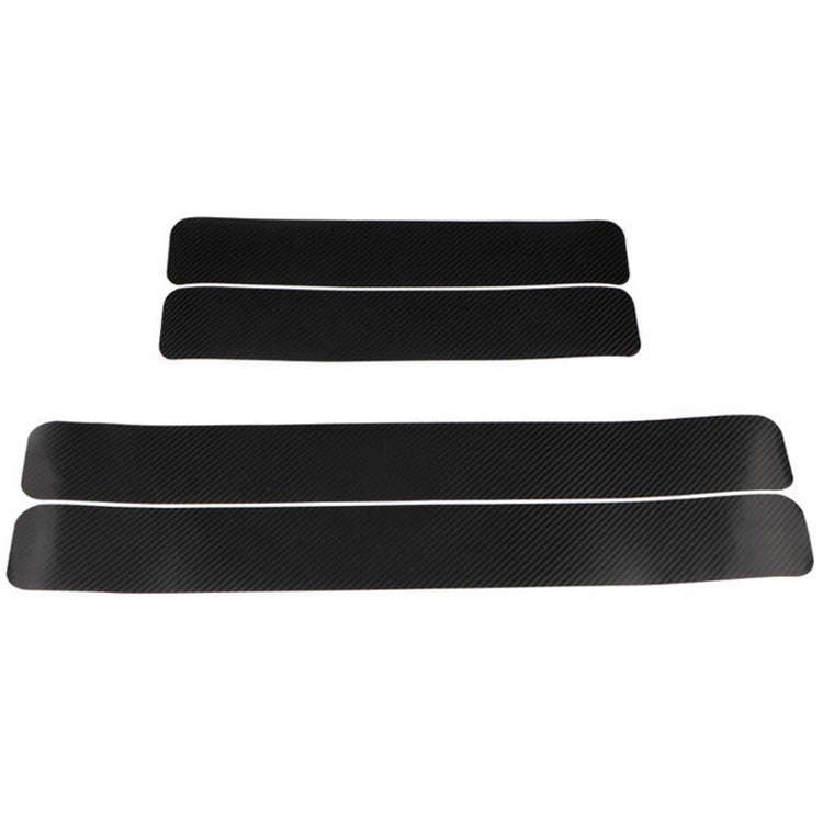 5 Sets Car Threshold Carbon Fiber Sticker Car Door Scratch Strip Anti-Kick Film Protective Pad Th...