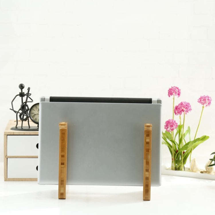 Medium  Bamboo Wood Computer Cooling Bracket Beech Wood Tablet Desktop Storage Rack