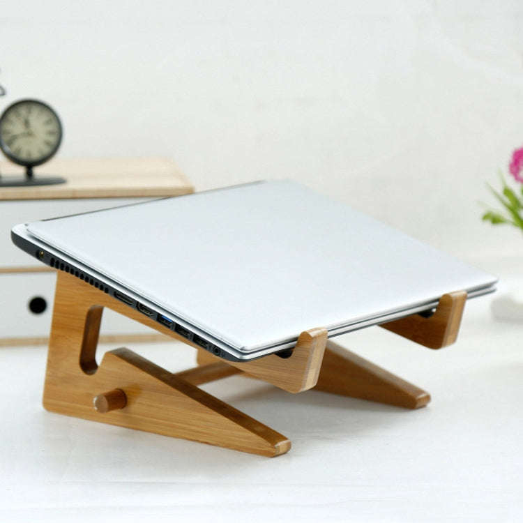 Medium  Bamboo Wood Computer Cooling Bracket Beech Wood Tablet Desktop Storage Rack