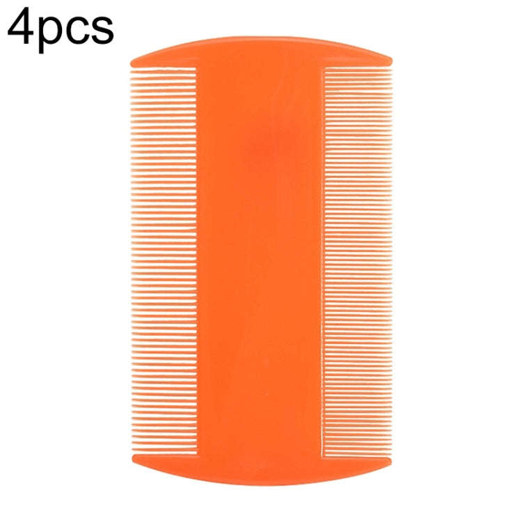 4pcs Pet Comb Double-Sided Comb Dog Cleaning Supplies Cat Comb Pet Grooming Supplies(Orange)