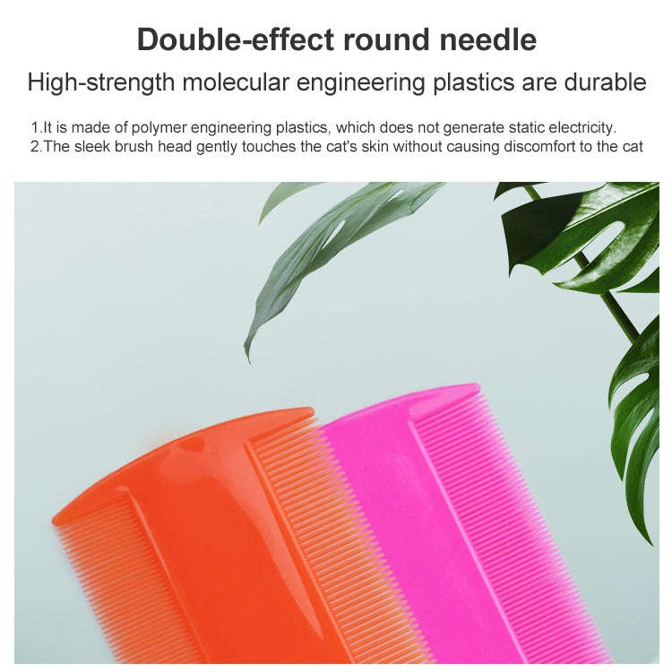 4pcs Pet Comb Double-Sided Comb Dog Cleaning Supplies Cat Comb Pet Grooming Supplies(Orange)