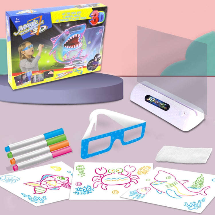 3D Fluorescent Drawing Board Magic Luminous Three-Dimensional Writing Board Graffiti Board Lighti...