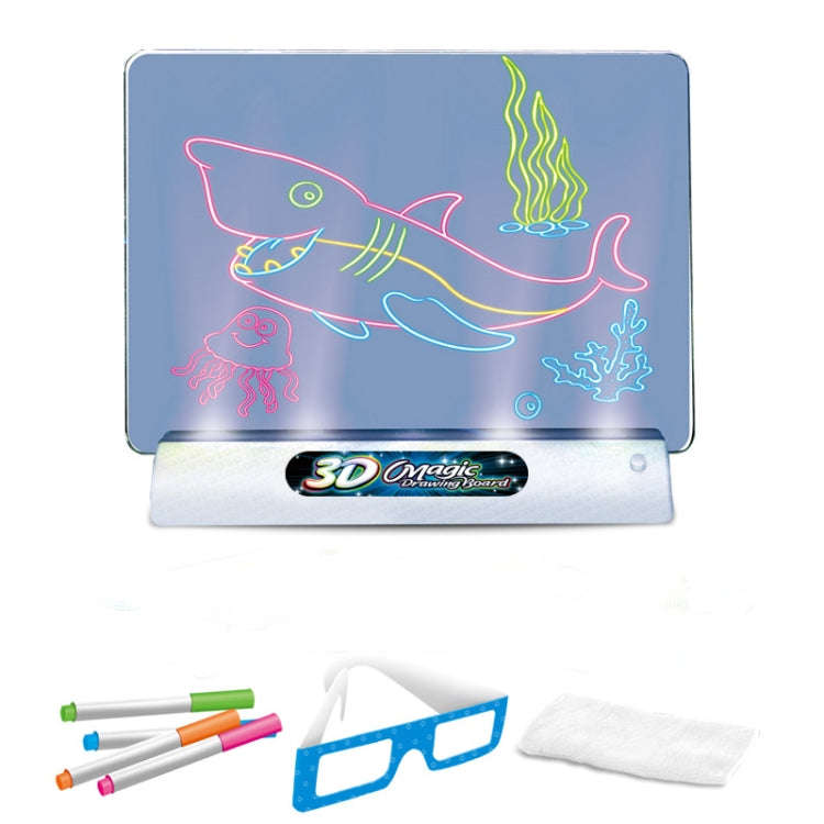 3D Fluorescent Drawing Board Magic Luminous Three-Dimensional Writing Board Graffiti Board Lighti...