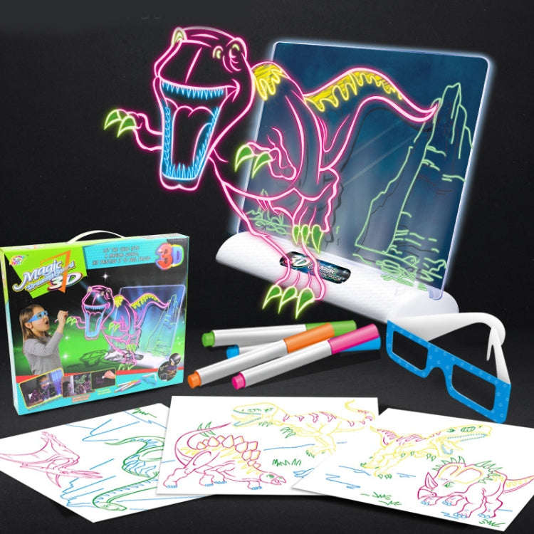 3D Fluorescent Drawing Board Magic Luminous Three-Dimensional Writing Board Graffiti Board Lighti...