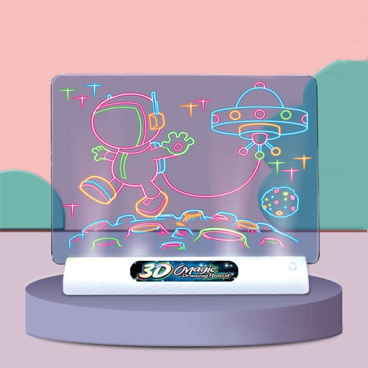 3D Fluorescent Drawing Board Magic Luminous Three-Dimensional Writing Board Graffiti Board Lighti...