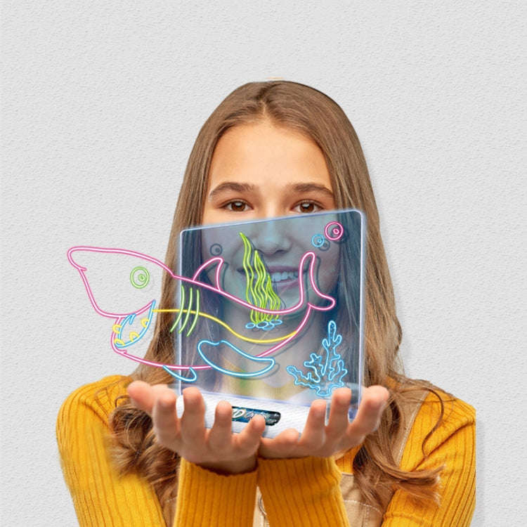 3D Fluorescent Drawing Board Magic Luminous Three-Dimensional Writing Board Graffiti Board Lighti...