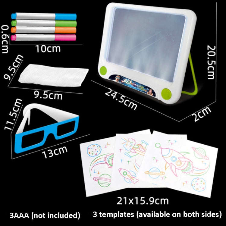 3D Fluorescent Drawing Board Magic Luminous Three-Dimensional Writing Board Graffiti Board Lighti...