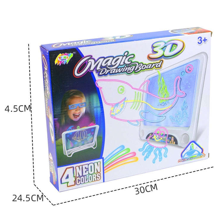3D Fluorescent Drawing Board Magic Luminous Three-Dimensional Writing Board Graffiti Board Lighti...