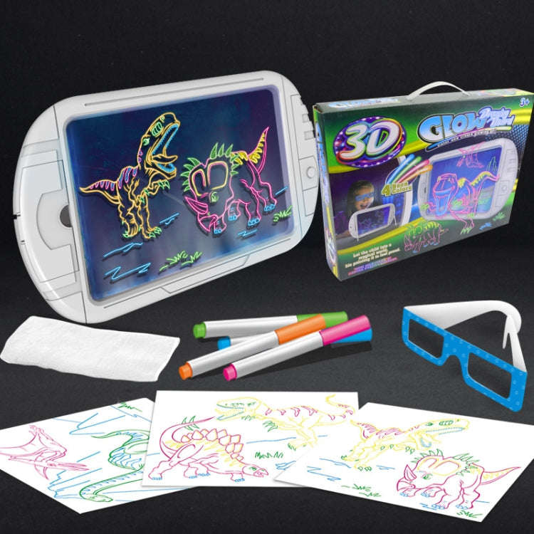 3D Fluorescent Drawing Board Magic Luminous Three-Dimensional Writing Board Graffiti Board Lighti...