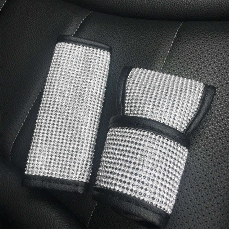2 PCS Car Diamond-Studded Interior Products Personalized Protective Sleeve Handbrake Cover