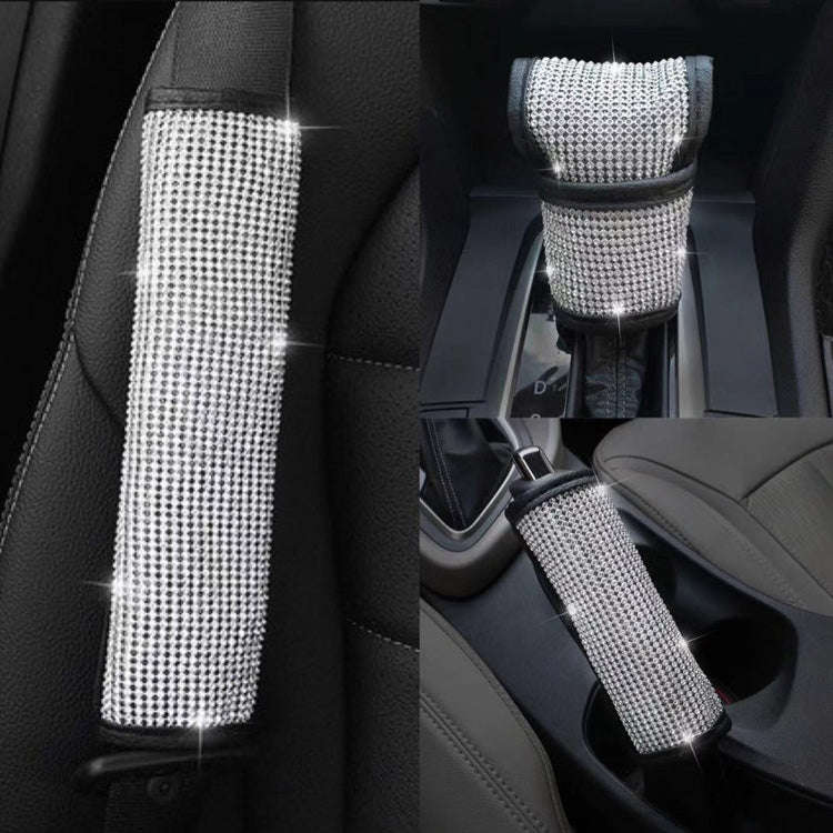 2 PCS Car Diamond-Studded Interior Products Personalized Protective Sleeve Handbrake Cover