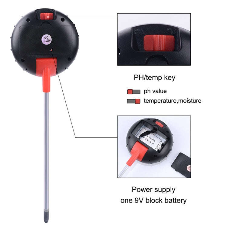 Five-In-One Soil Meter PH Humidity Temperature Photometry Detector PH Photometry Multifunctional ...