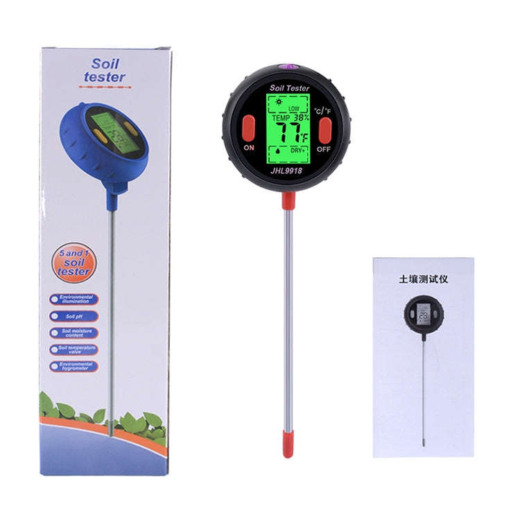 Five-In-One Soil Meter PH Humidity Temperature Photometry Detector PH Photometry Multifunctional ...