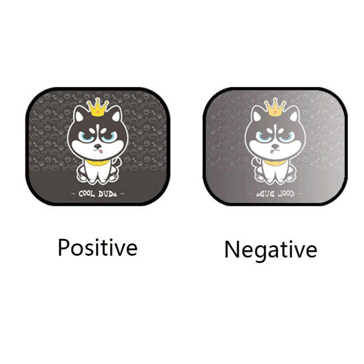N978 2 Sets Summer Cartoon Car Electrostatic Adsorption Side Window Shade Sticker(One Pair  Two ha)