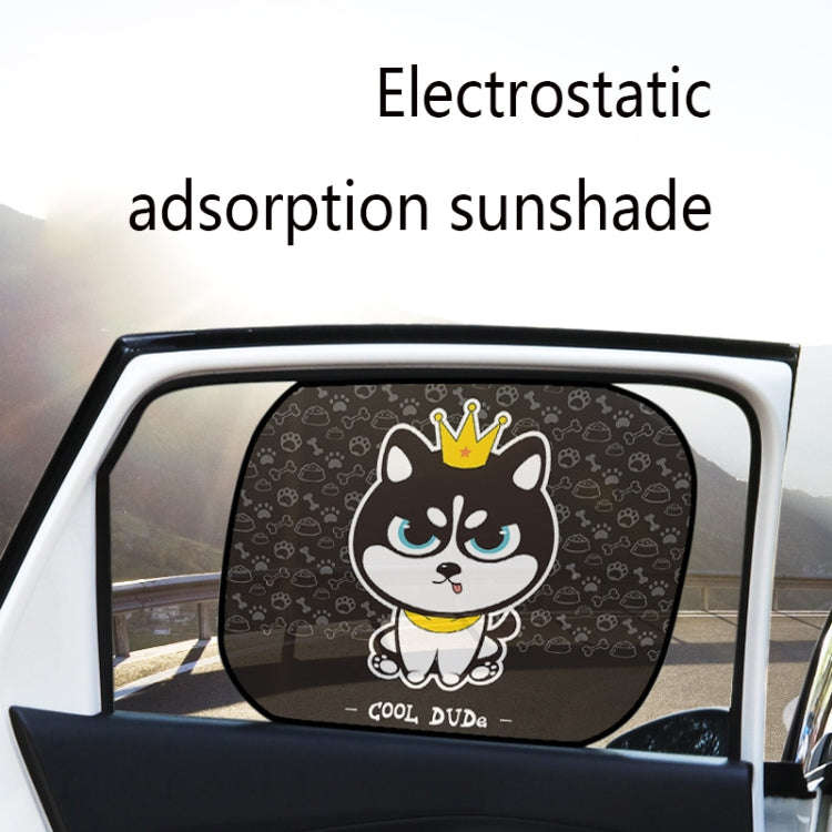 N978 2 Sets Summer Cartoon Car Electrostatic Adsorption Side Window Shade Sticker(One Pair  Two ha)