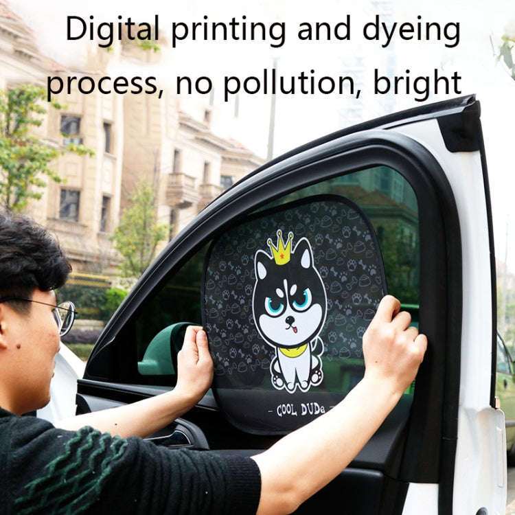 N978 2 Sets Summer Cartoon Car Electrostatic Adsorption Side Window Shade Sticker(One Pair  Two ha)