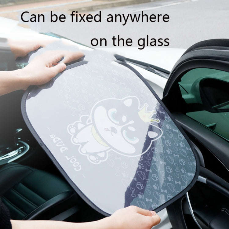 N978 2 Sets Summer Cartoon Car Electrostatic Adsorption Side Window Shade Sticker(One Pair  Two ha)